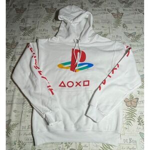PlayStation White Pullover Hoodie Mens Size Small‎ Graphic Print